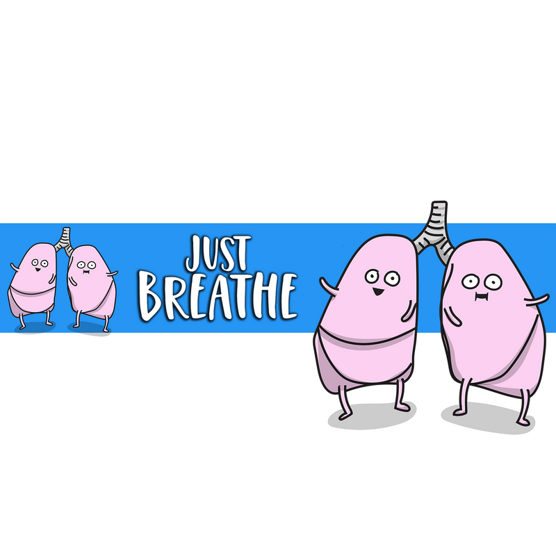 Lungs "Just Breathe" Lanyard