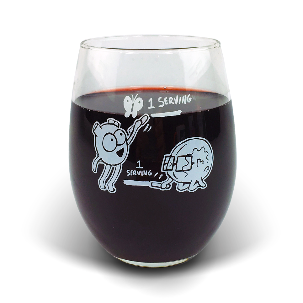 Heart and Brain Wine Glass