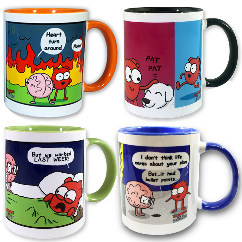 4 Comic-Color Mug Gift Bundle