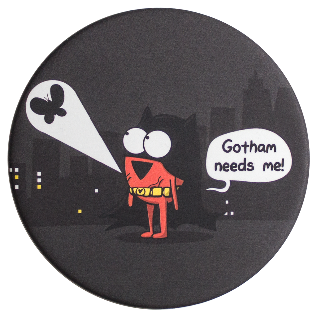 "Gotham Needs Me" Bat Heart Fridge Magnet