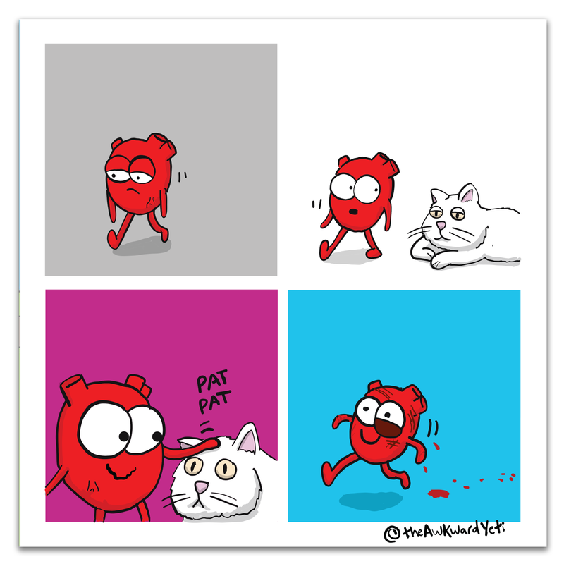 "Heart Plus Cat" Print