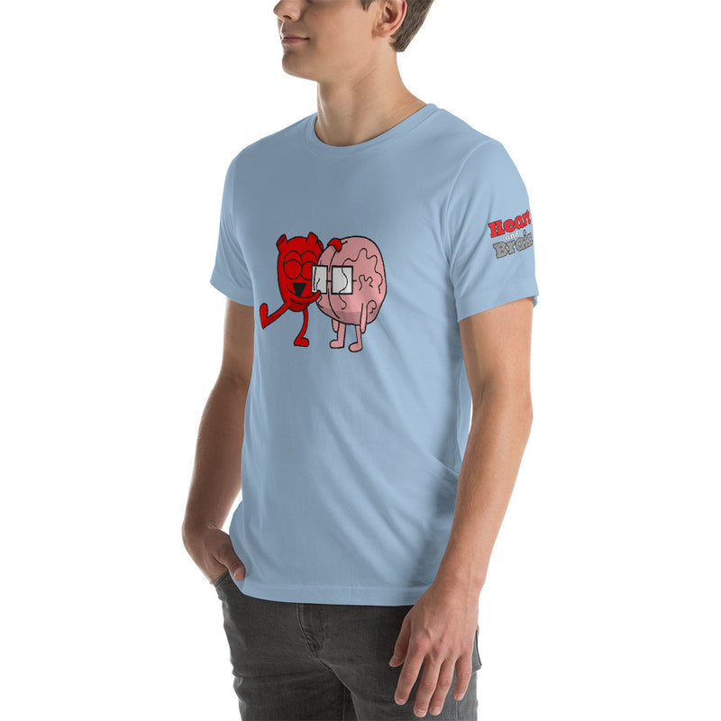 Heart Hugs Brain Short-Sleeve Unisex T-Shirt