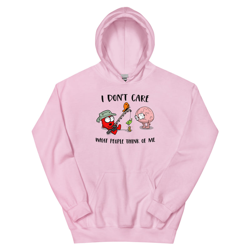 "I Don't Care" Heart and Brain Hoodie