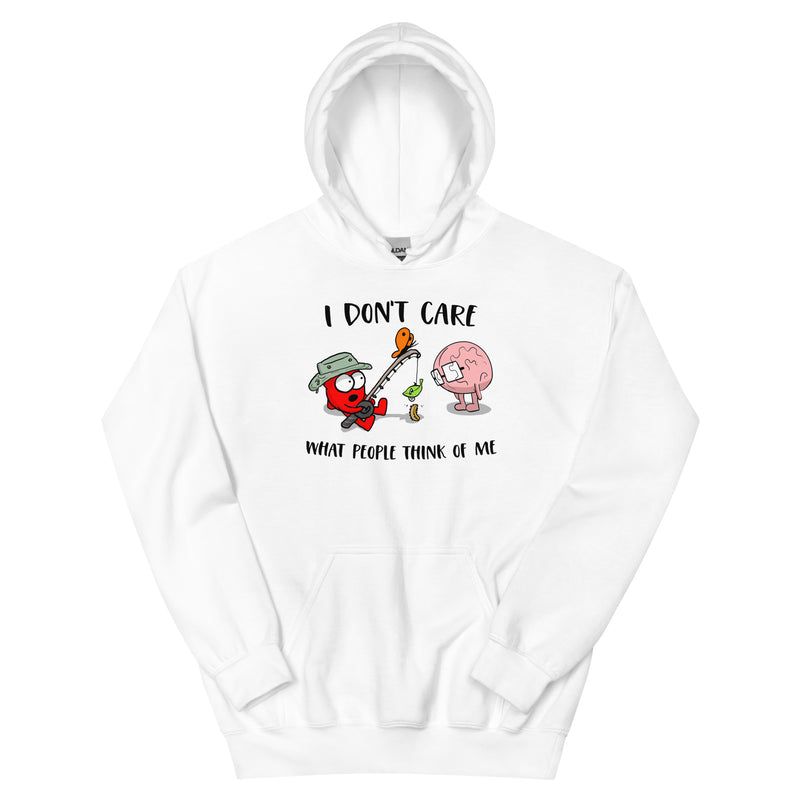 "I Don't Care" Heart and Brain Hoodie
